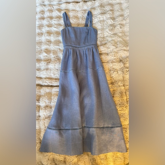 Reformation Everett Linen Dress in Cornflower.Brand new without tags,never worn. - Picture 8 of 16
